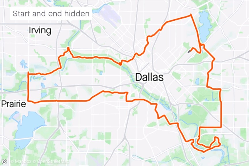 A map of my long bike ride