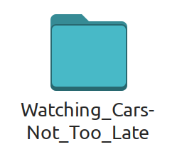 Screenshot of a folder named "Watching_Cars-Not_Too_late", which is [Band]-[Record], and contains stems from said record