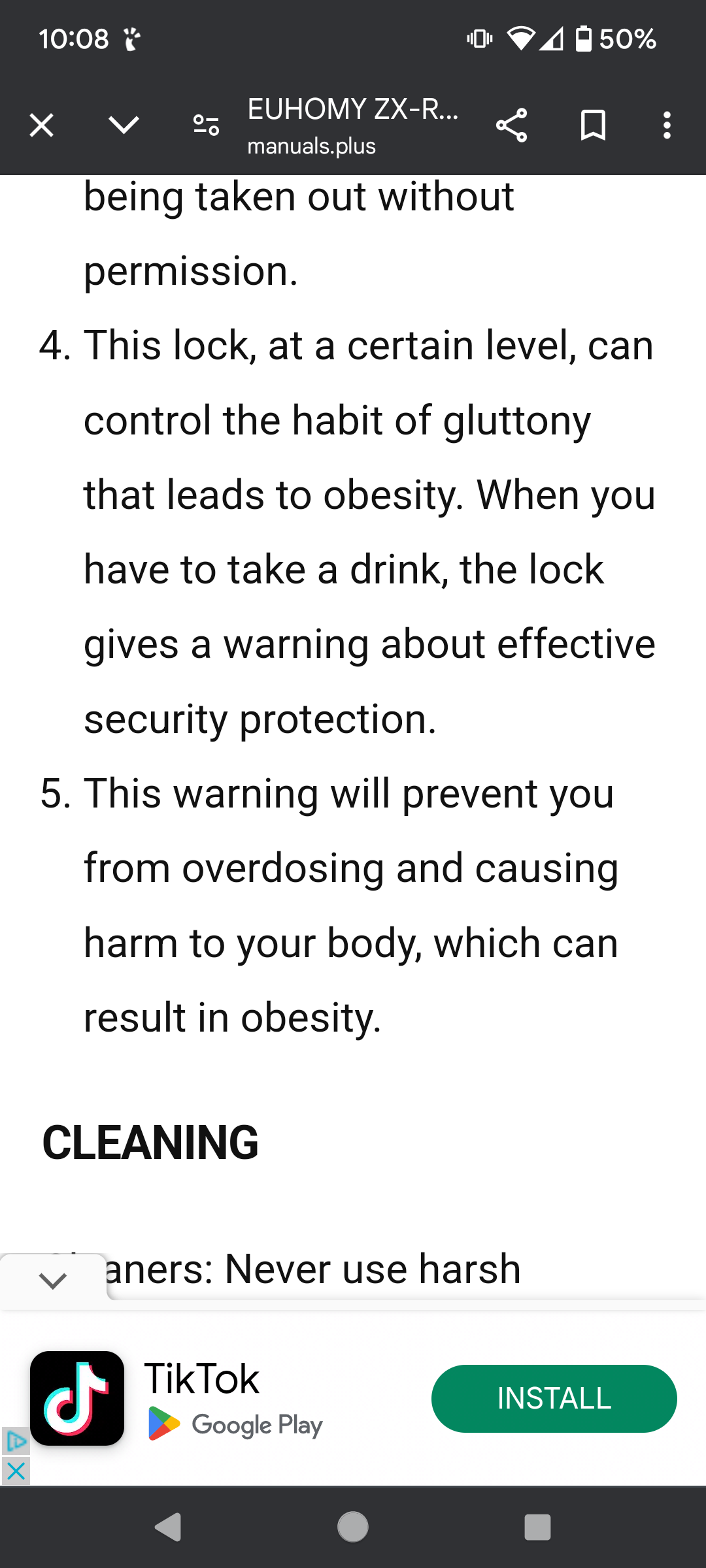 This lock, at a certain level, can control the habit of gluttony that leads to obesity. When you have to take a drink, the lock gives a warning about effective security protection.

This warning will prevent you from overdosing and causing harm to your body, which can result in obesity.