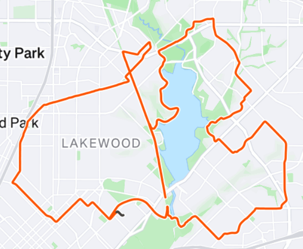 Strava map of bike ride